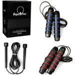 Jump Rope Fitness 3-Set for 2 Adults & Child - Lightweight, Adjustable Length, Durable Pro Quality. Ideal for Fitness, Cardio, Conditioning, Weight Loss for Men & Women + Free Child Rope