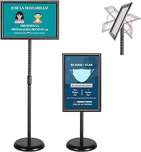 T-Sign Adjustable Heavy Duty Pedestal Sign Holder Floor Stand, Sign Stand Poster ...