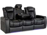 Valencia Tuscany Home Theater Seating | Premium Top Grain Italian Nappa 11000 Leather, Power Reclining, Power Lumbar Support, Power Headrest (Row of 5, Navy Blue)