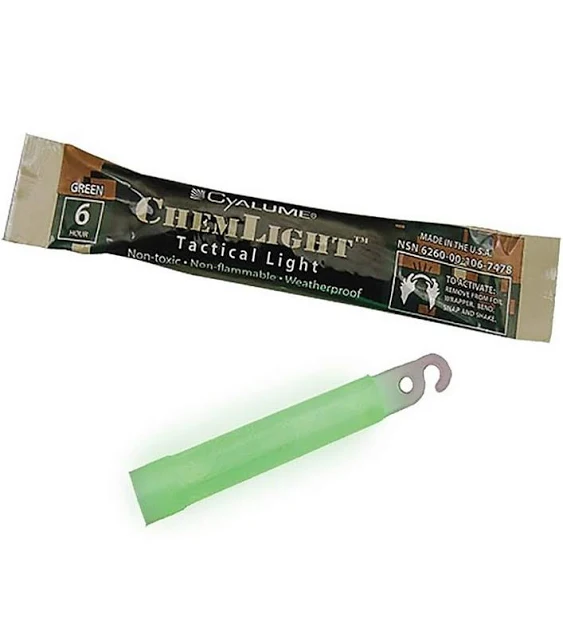 Chemlight Cyalume, Military Grade Light Stick, Infrared (IR), 6-inch, 8 Hour Duration