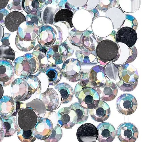 Flat Back Rhinestones Round 8mm Crystal AB 1000/pk