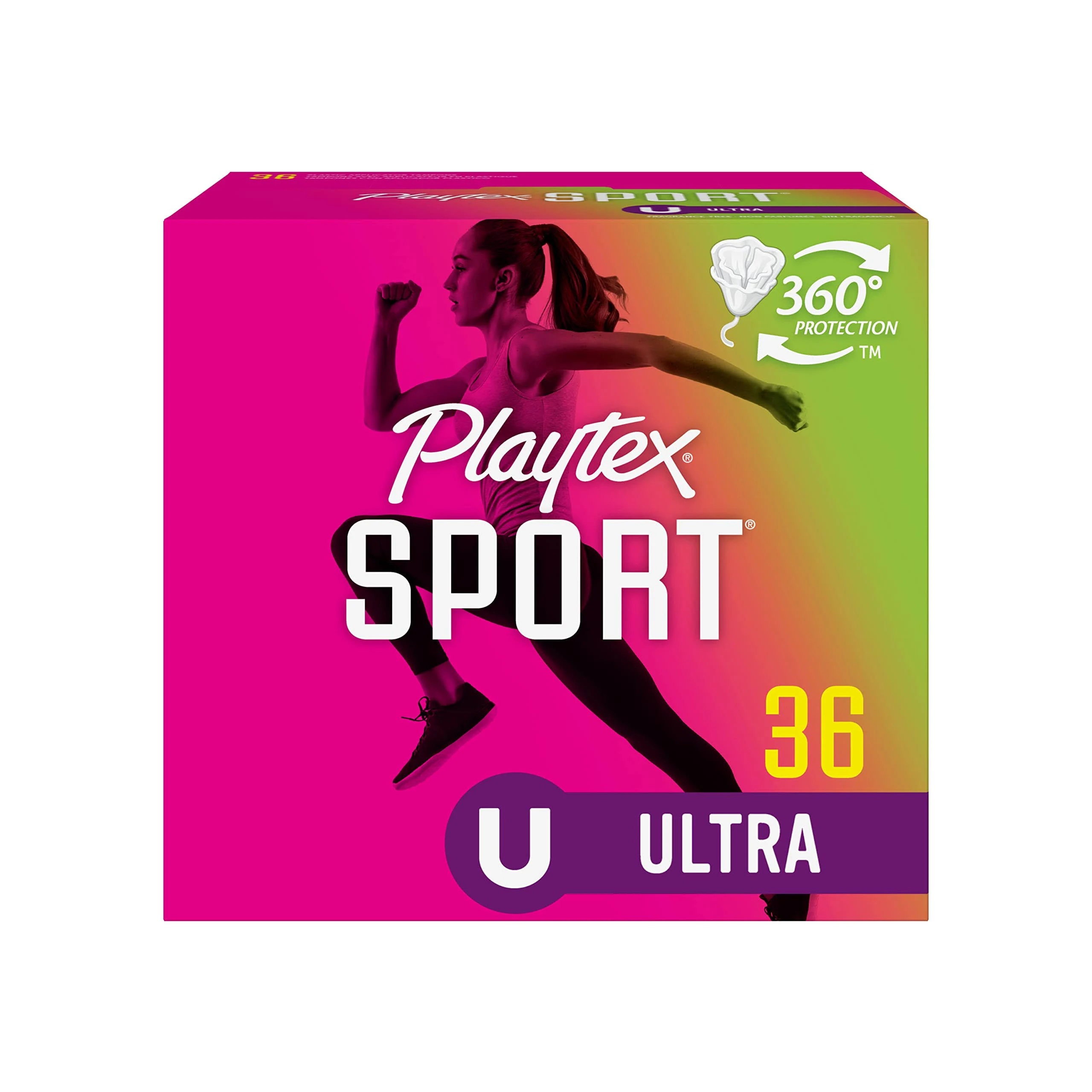 Playtex 运动卫生棉条,超强吸水性,无香料 - 36ct
