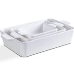 Ceramic Glaze Bakeware SetSIDUCALNon-<wbr/>stick Bread Baking PansRoasting dish3 Pi...