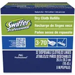 Swiffer 33407BX Dry Refill System, Cloth, White, 32/Box