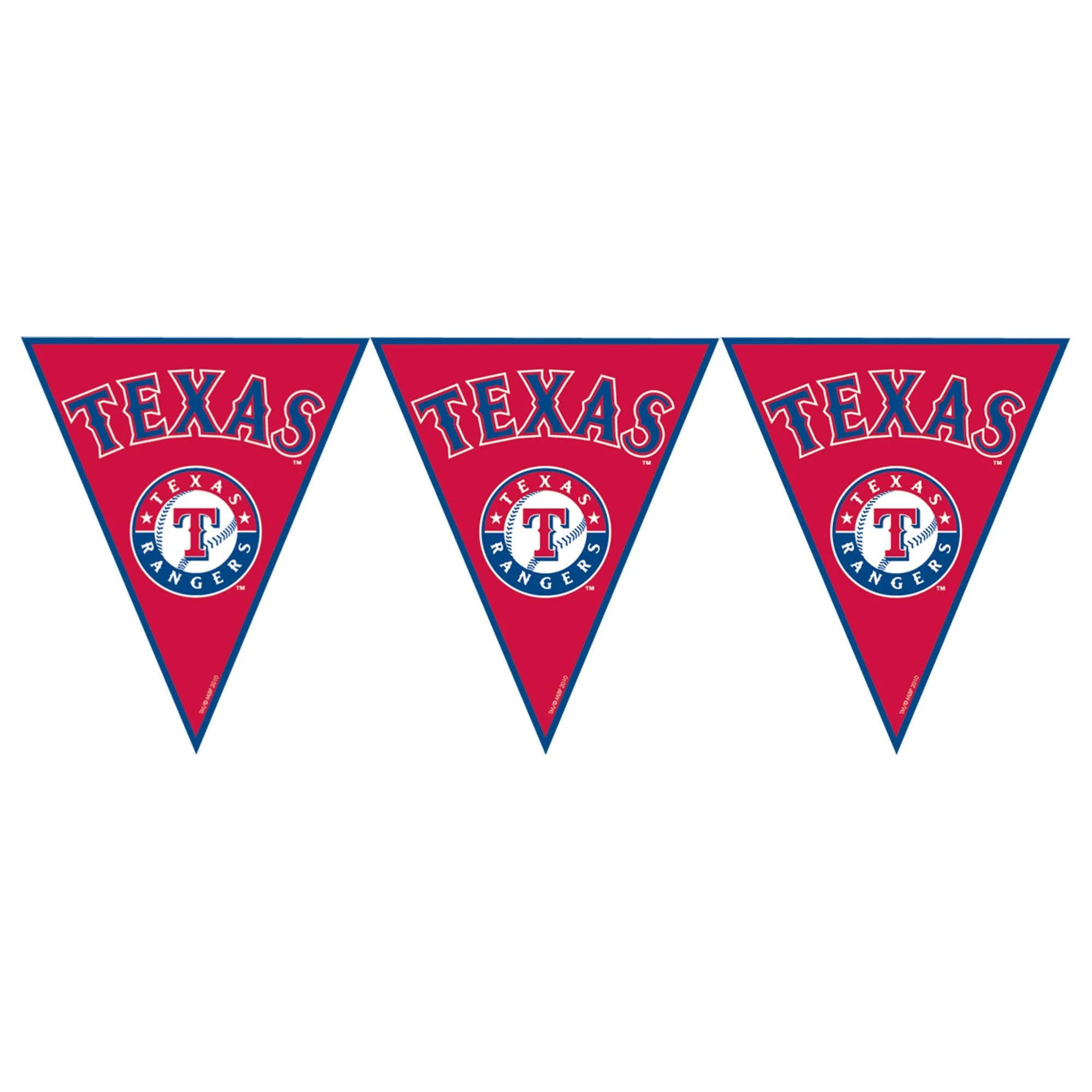 Texas Rangers MLB Red & Blue Plastic Pennant Banner - 12' (Pack Of 1) - Perfect For Game Day & Baseball Fans