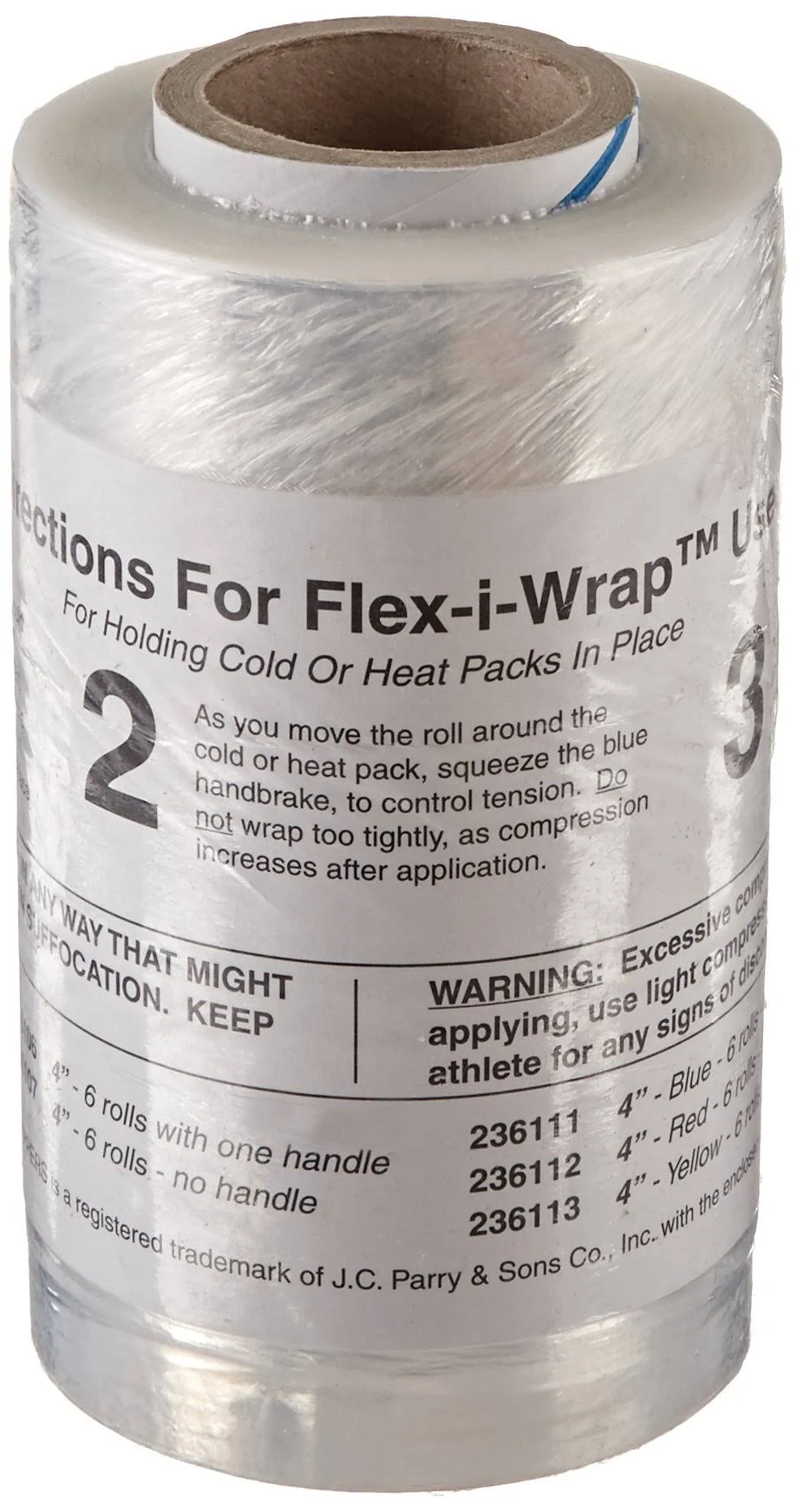 Lot of 6 Cramer Products Flex-I-Wrap Plastic Film 4" x 650' White Clear 236107