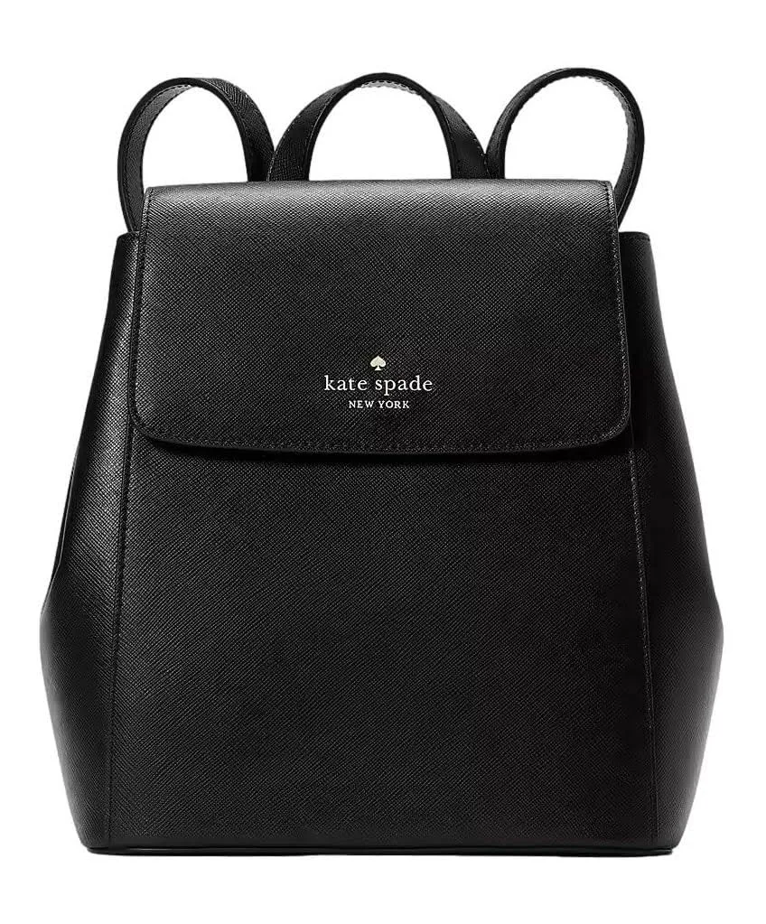 Kate Spade Madison Black Leather Medium Flap Backpack