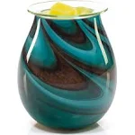 VP Home Radiant Art Glass Fragrance Warmer (Viridian Swirl