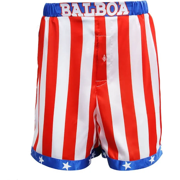 Adult Mens American Flag Boxing Satin Shorts Trunk Costume