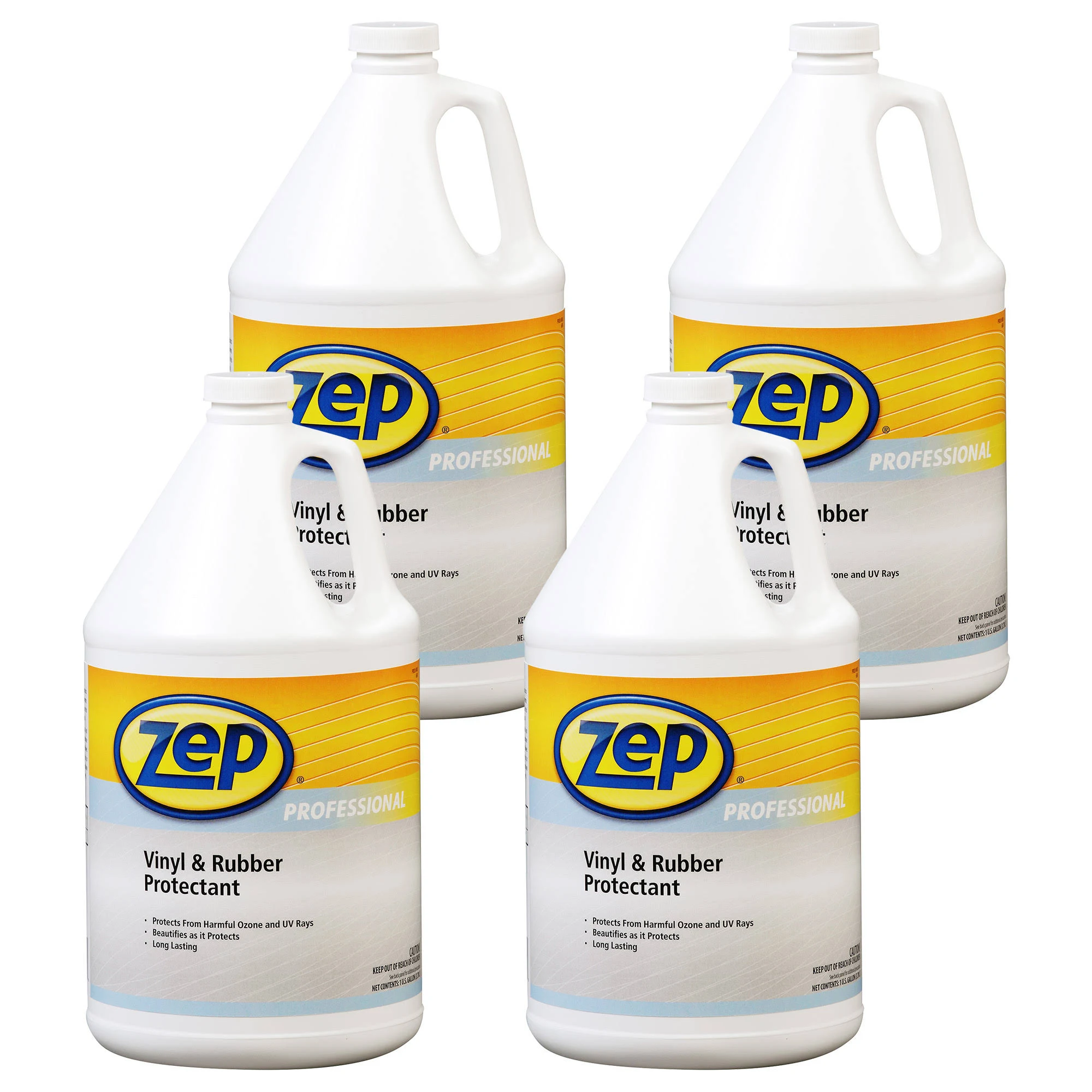 Zep Professional Vinyl and Rubber Protectant - 1 Gallon (Case of 4)- 1041479 - Resist the Effects of Harmful Ozone and UV Rays, For Boat, Seats, Upholstery