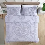 Beatrice Home Fashions Medallion Chenille Bedspread Full Lavender