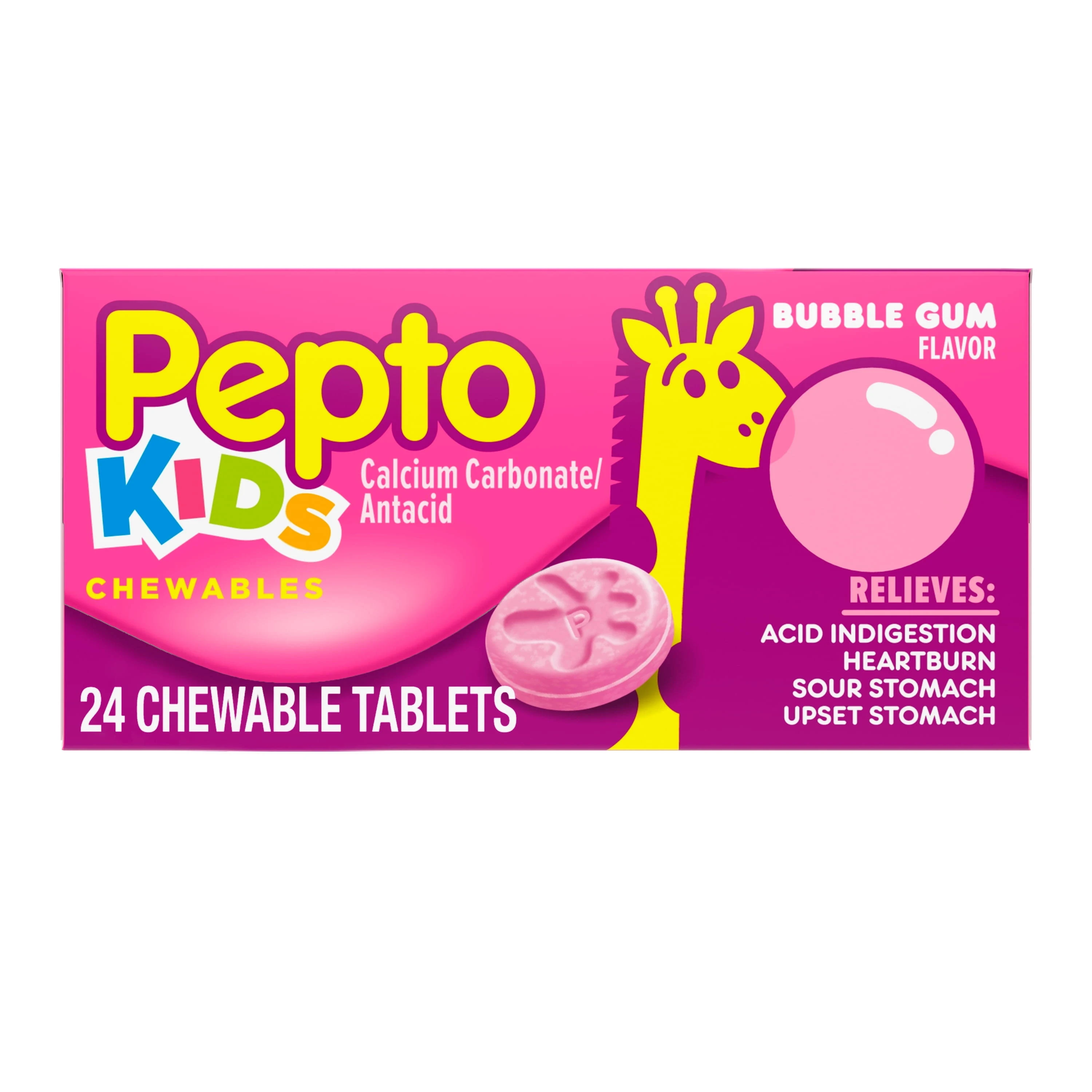 Pepto-Bismol Kid's Chewable Tablets, Bubblegum (24 ct)