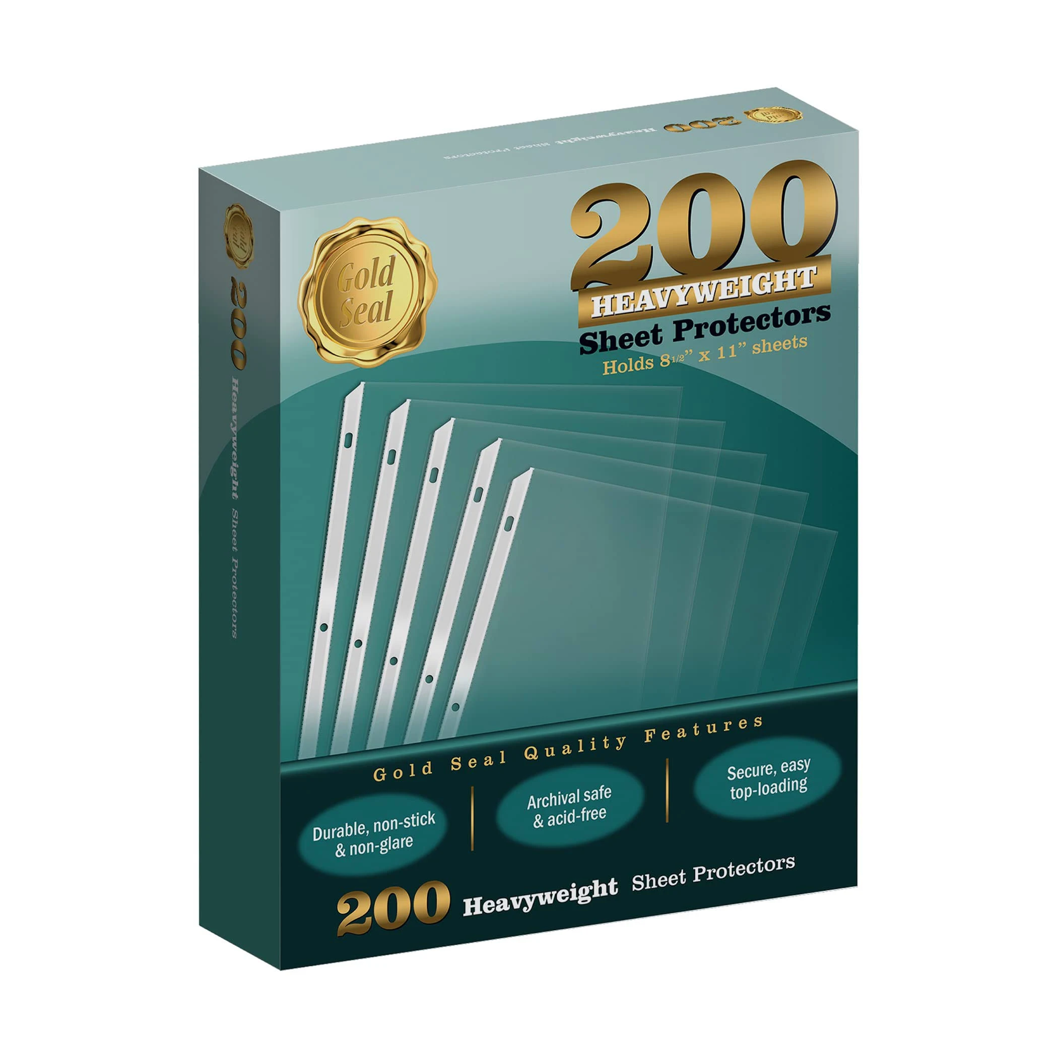 Gold Seal 200 Heavyweight Sheet Protectors Holds 8 1/2 x 11 Sheets