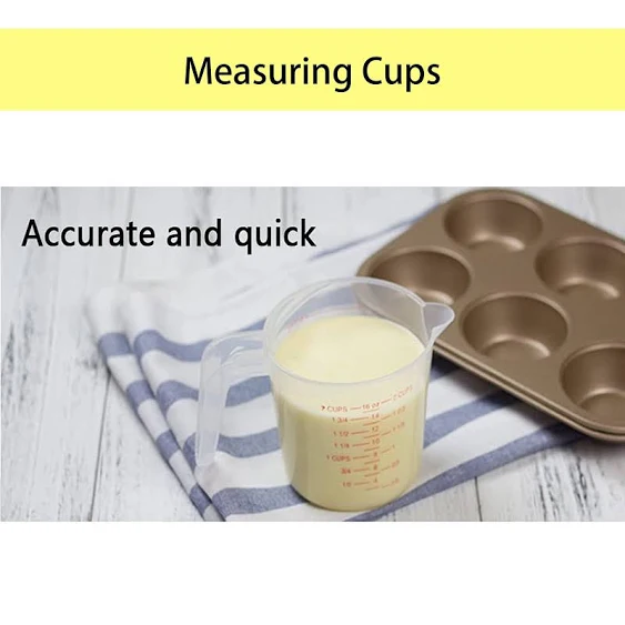 Measuring Cups BPA-free Plastic Measuring Cup with Spout and Handle Grip Microwave and Dishwasher Safe 4 Cup Measuring Cup with Ml and Oz Measurement 1000ml 32 Oz