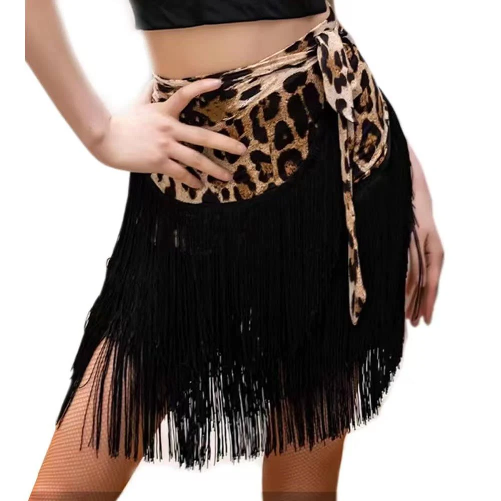 Women's Dance Skirts Ballroom Latin Dance Dress Tango Dance Skirt Apron Tassel Skirt Dance Practice Performance Hip Scarf