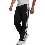 Adidas Men's Warm-Up Tricot Regular 3-Stripes Track Pants Black/White