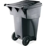 Rubbermaid Commercial Products Brute Rollout Trash/Garbage Can/Bin with Wheels, 95 GAL, for Restaurants/Hospitals/Offices/Back of House/Warehouses/Home, Gray (FG9W2200GRAY)