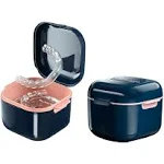Denture Cup,Retainer Case,Cute Night Mouth Guard Box Holder, Storage Soak Container