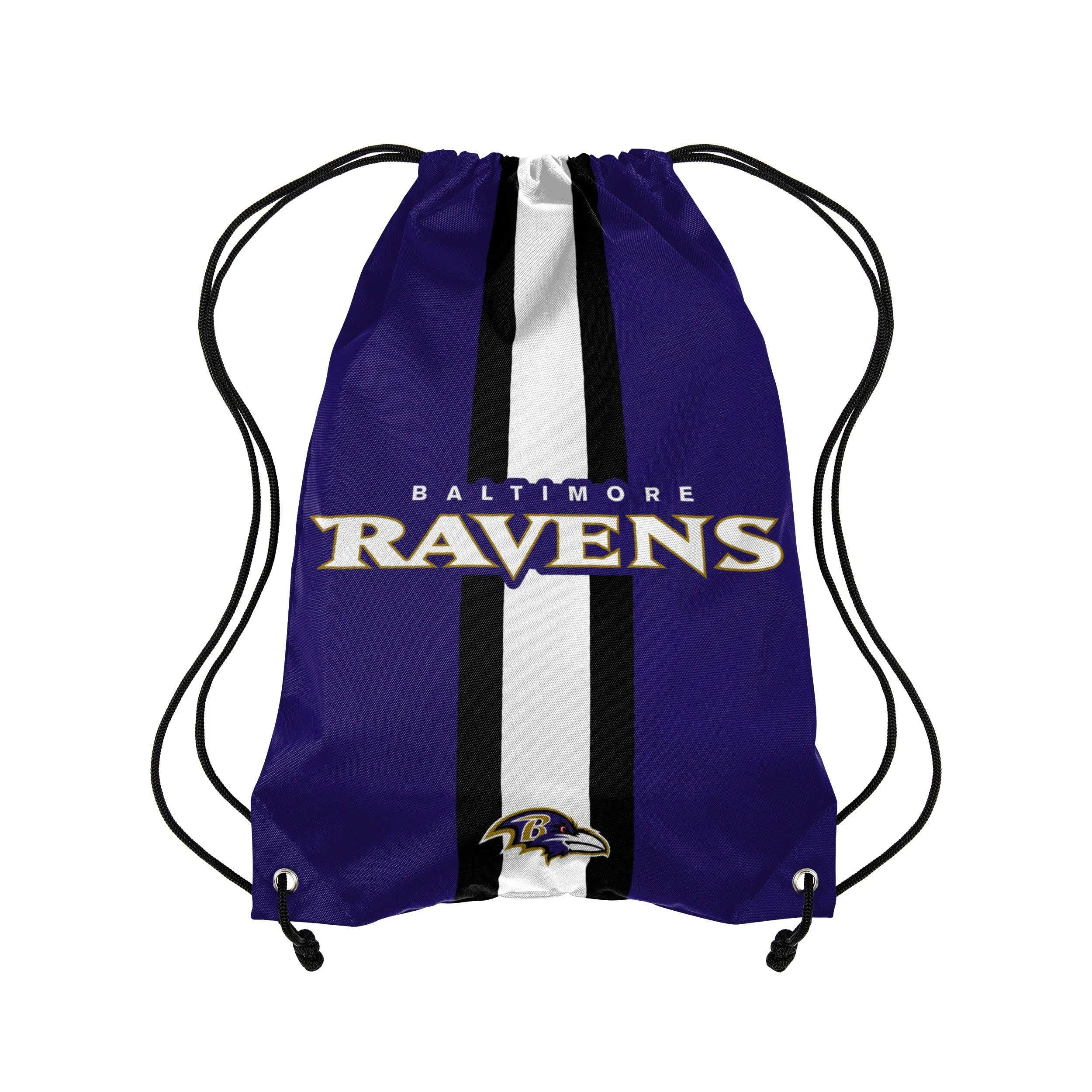 FOCO Baltimore Ravens NFL Team Stripe Wordmark Drawstring Backpack