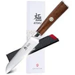 KYOKU 4.5 Inch Paring Knife - Daimyo Series - Fruit Knife with Ergonomic Rosewood Handle, and Mosaic Pin - Japanese 440C Stainless Steel Kitchen Knife with Sheath & Case