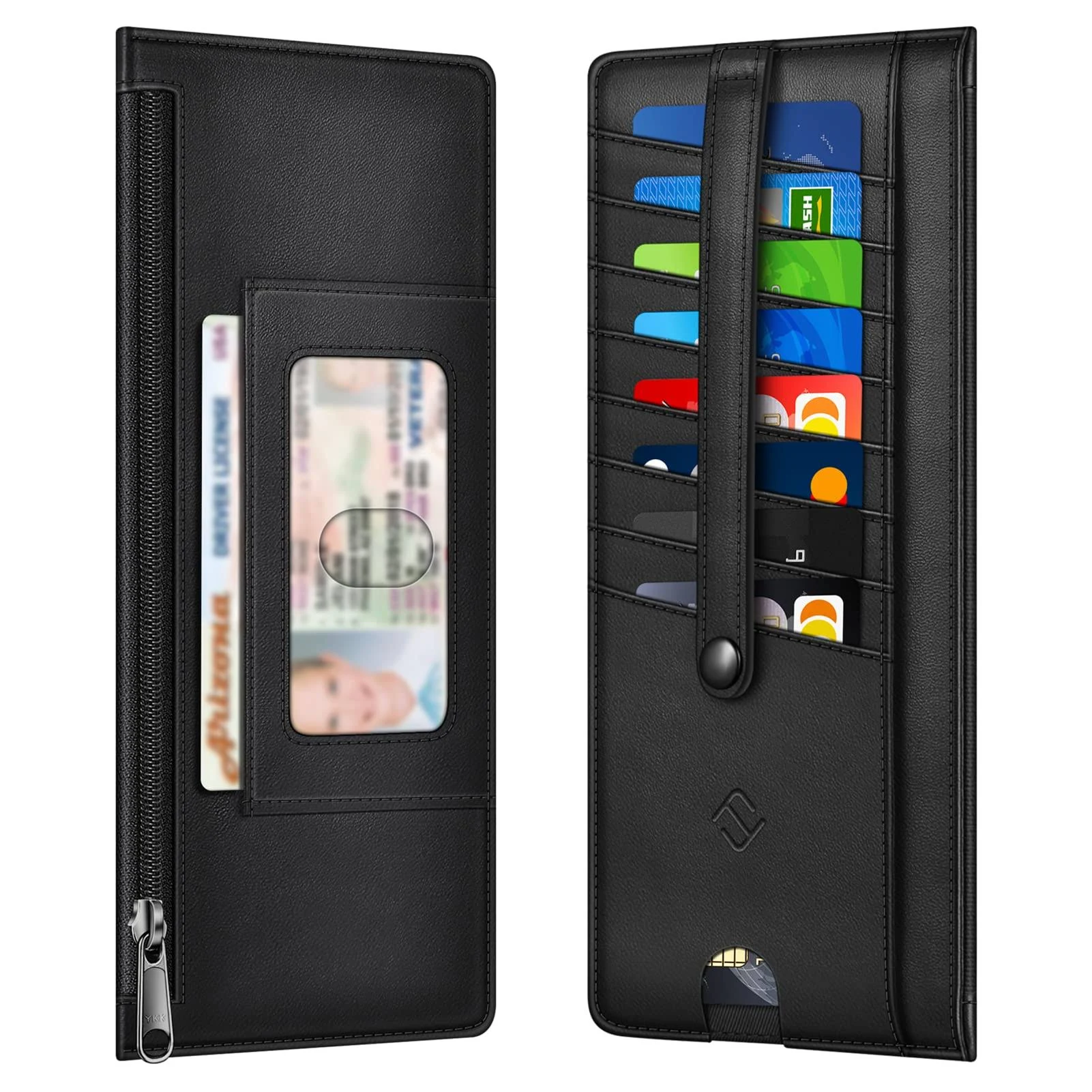 Fintie Slim Credit Card Wallet Holder Change Pouch, RFID Blocking Business Cards Cases with Zipper Pocket for Cash, Coin, Receipt, ID Card