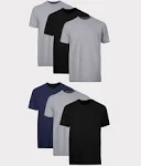 Hanes Men's 6-Pack Moisture-Wicking Undershirts in Black/Grey/Blue - XL