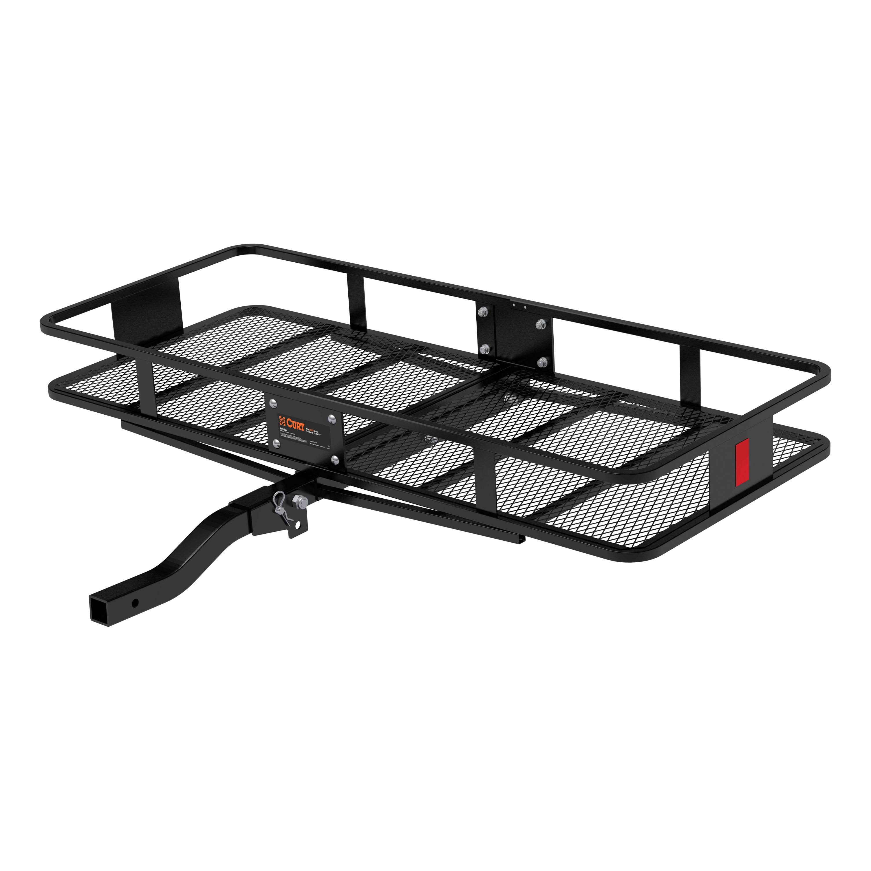 Curt Vehicle Folding Mounting Basket Style Cargo Carrier, Black, 24"