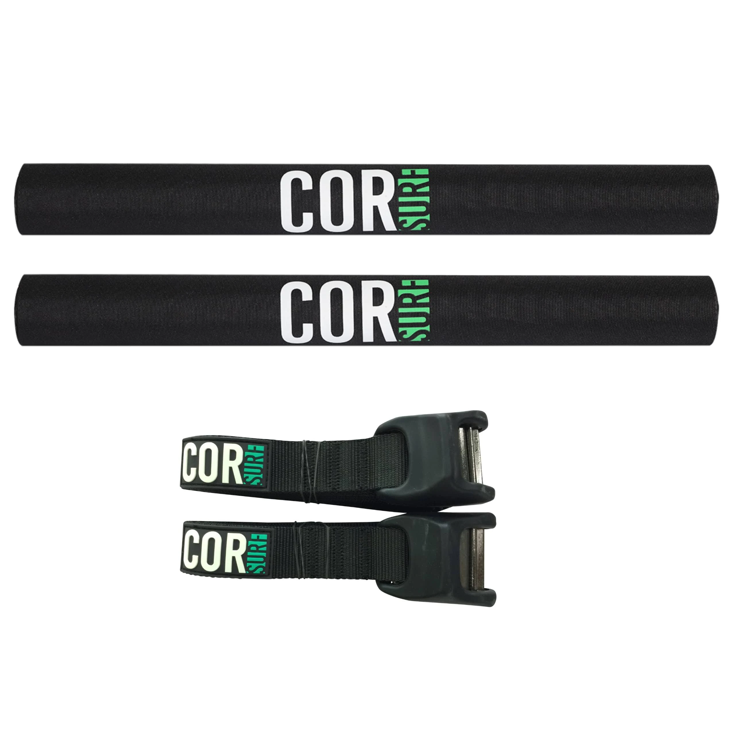 Cor Surf Roof Rack Pads and No Scratch Silicone Tie Down Straps with Stainles...