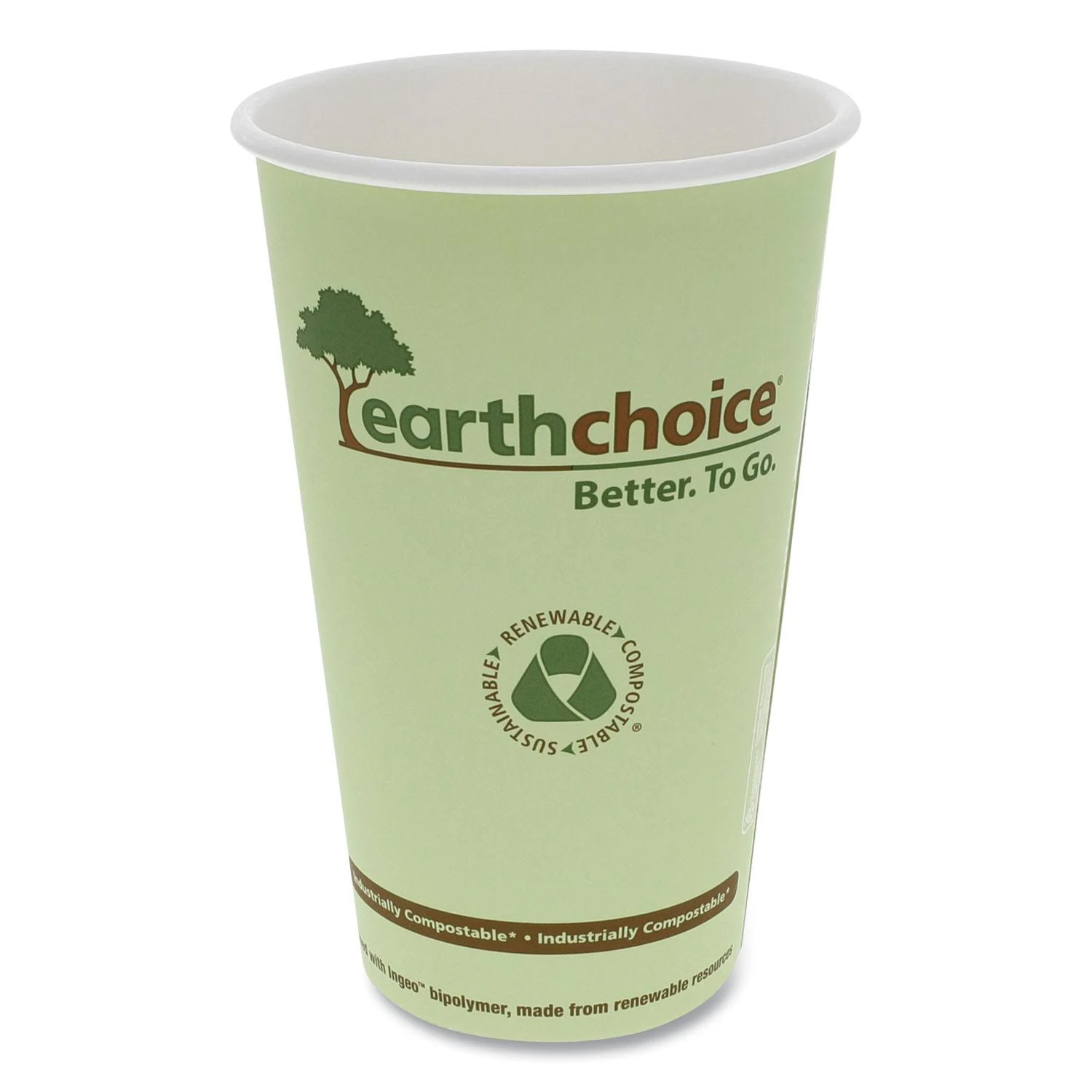 Pactiv EarthChoice Hot Cups, 16 oz, Green, 1,000/Carton