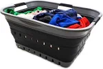 42L Collapsible Plastic Laundry Basket - Foldable | adamsbargainshop