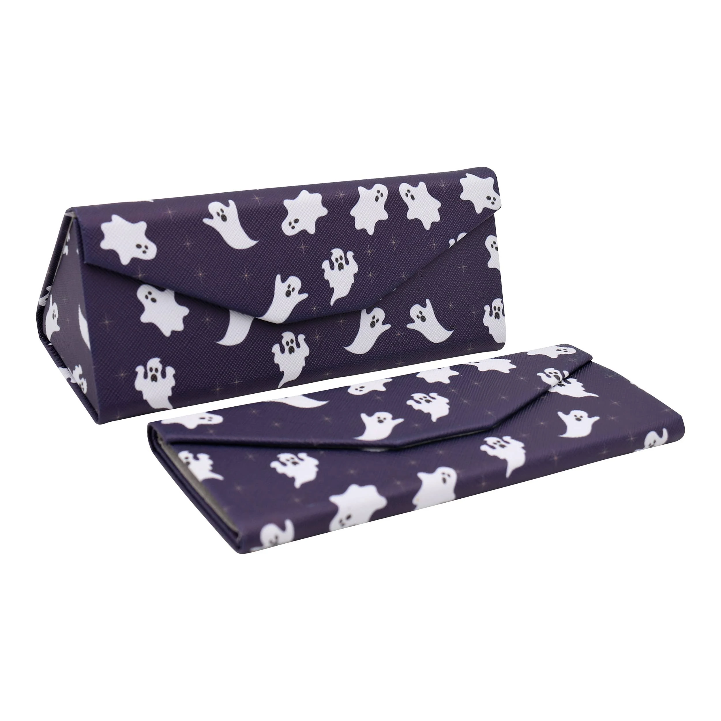 Ghost Print Glasses Case - Vegan Leather Magic Folding Hardcase