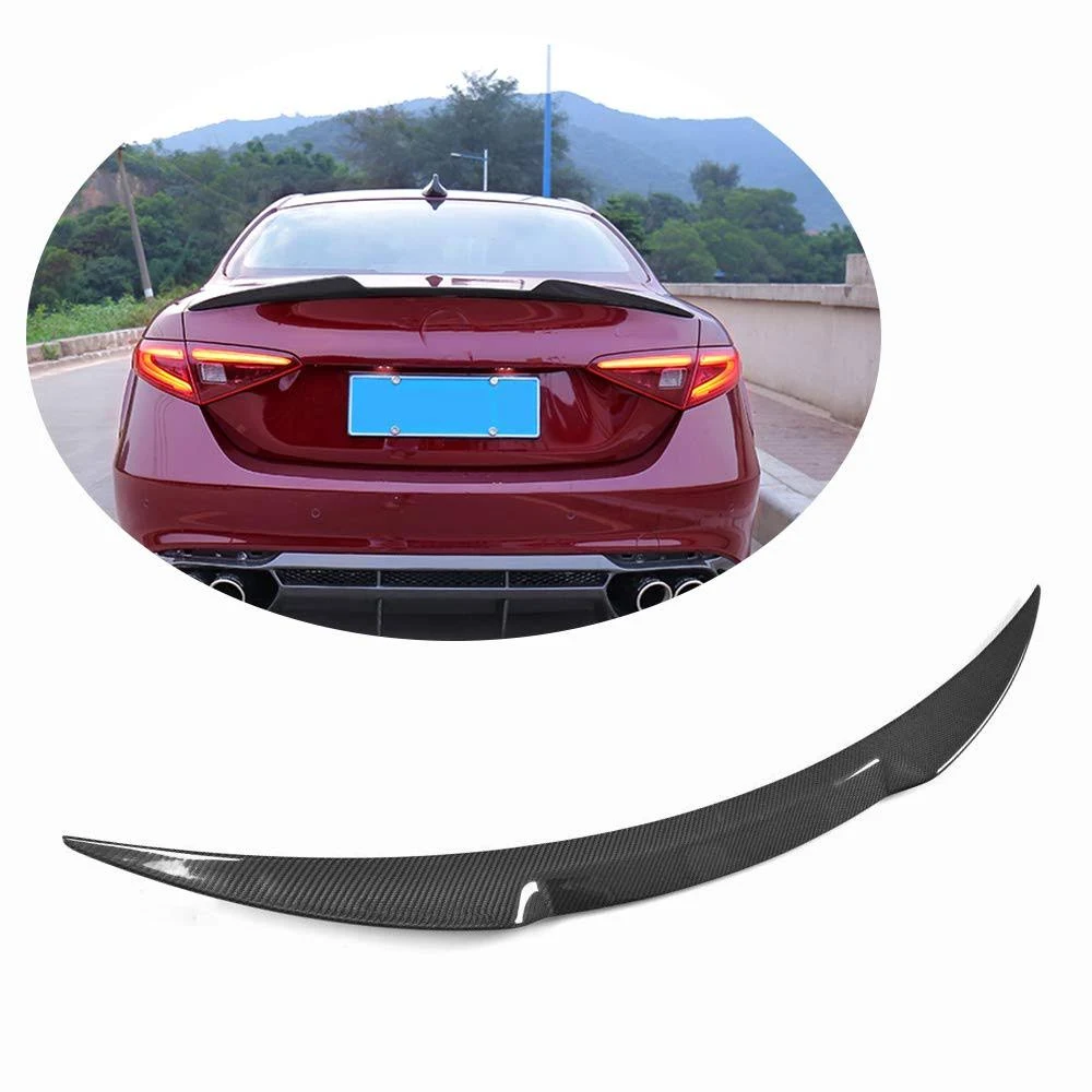 MCARCAR Kit Carbon Fiber Rear Trunk Spoiler for Alfa Romeo Giulia Sedan 2015-2023 Car Rear Boot Lid Highkick Spoiler Wing Lip (Carbon Fiber)