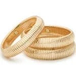 Ettika Flex Snake Chain Stretch Bracelet Set | Gold Tone