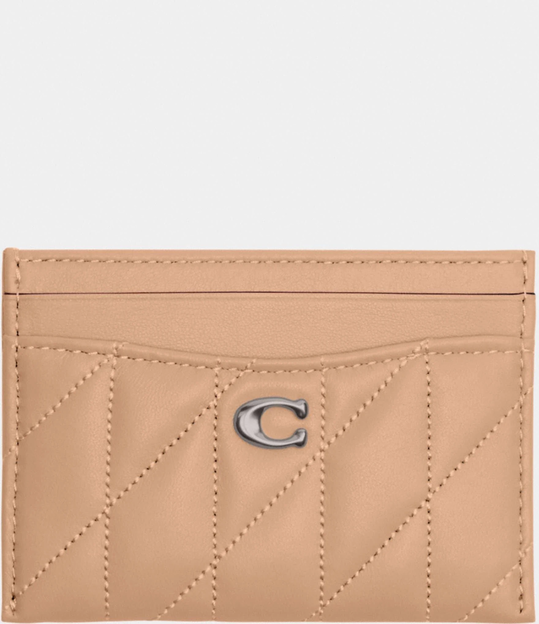 Coach Pillow Quilted Leather Card Case - Buff