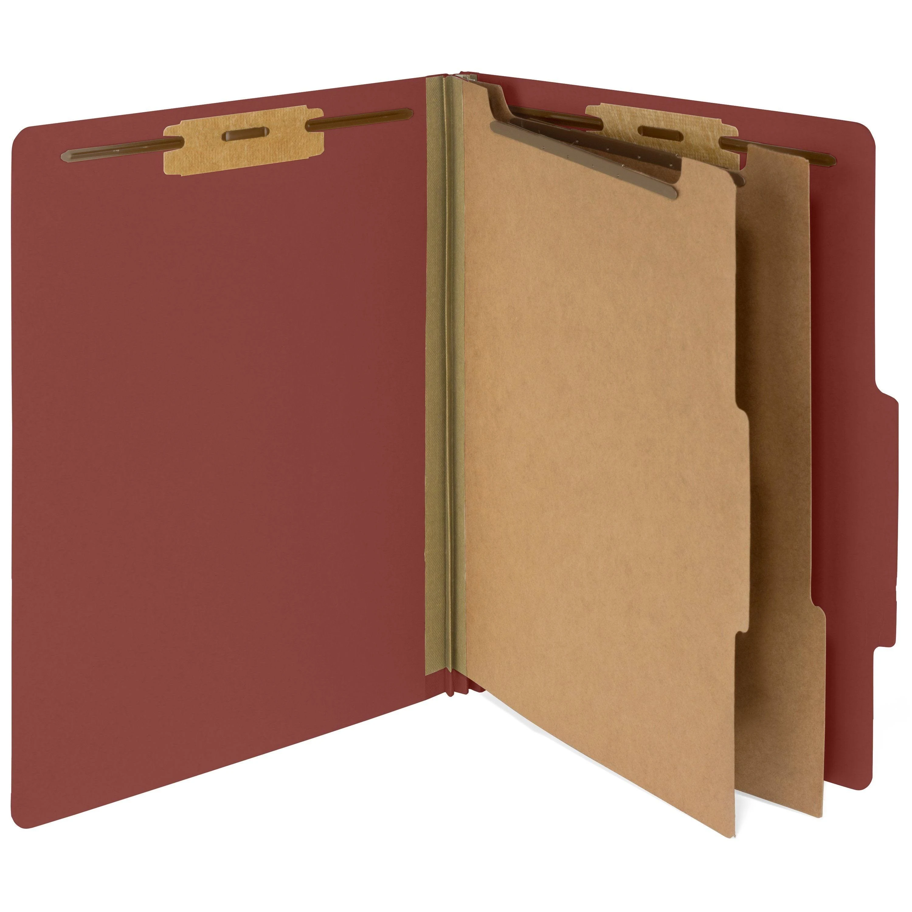 Blue Summit Supplies 10 Red Classification Folders - 2 Divider - 2 inch Tyvek Expansions - Durable 2 Prongs Designed to Organize Standard Medical