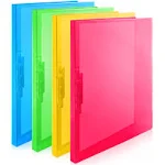 Punchless Clamp Binder Folder 4 Pack Assorted - 8.5x11&#034; Clear Binder with Met...