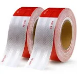 LEORAY DOT-C2 Reflective Tape, Dot Reflective Tapes 2" X200 Feet Waterproof Red ...