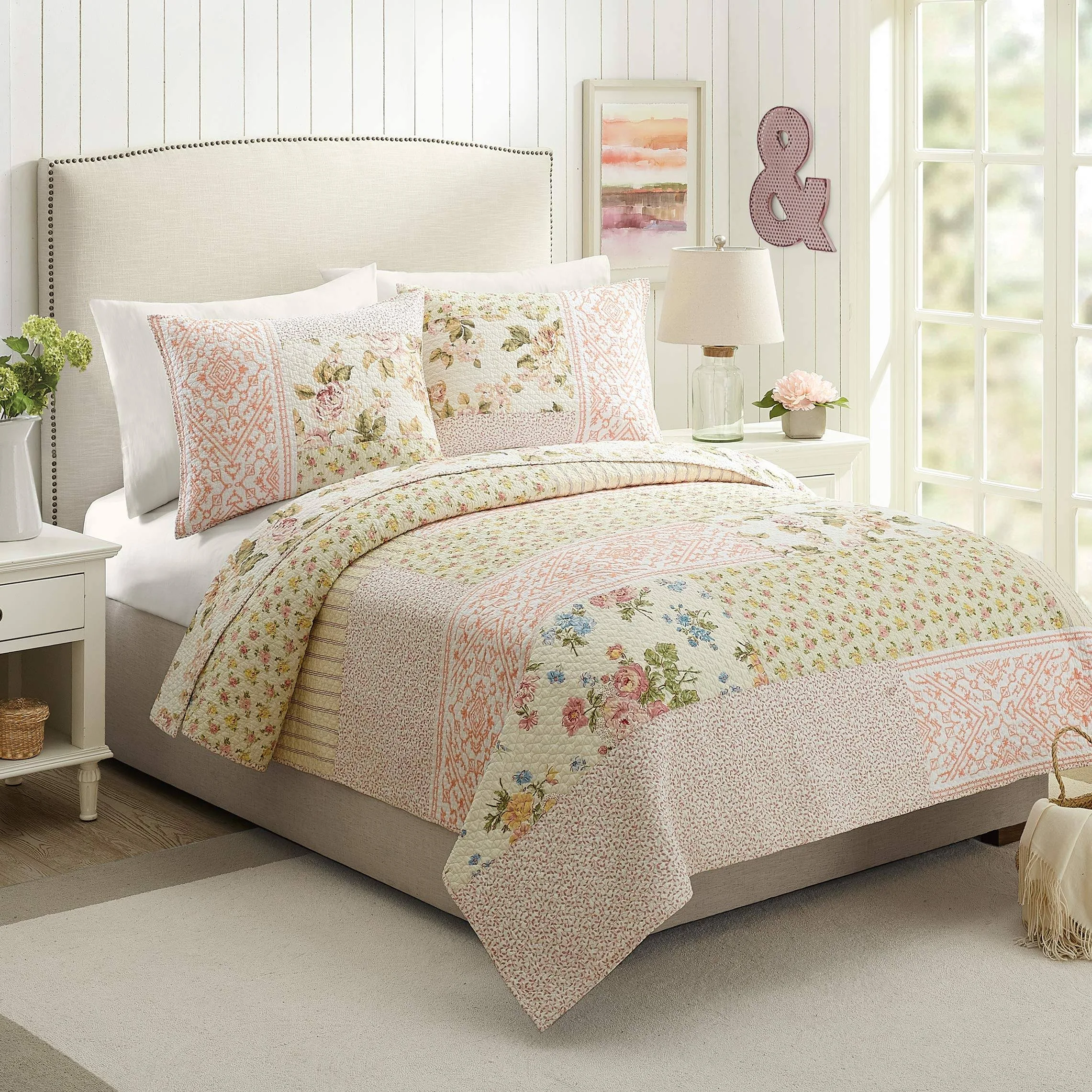 Mary Jane's Home Sweet Blooms Quilt Full Queen Pink