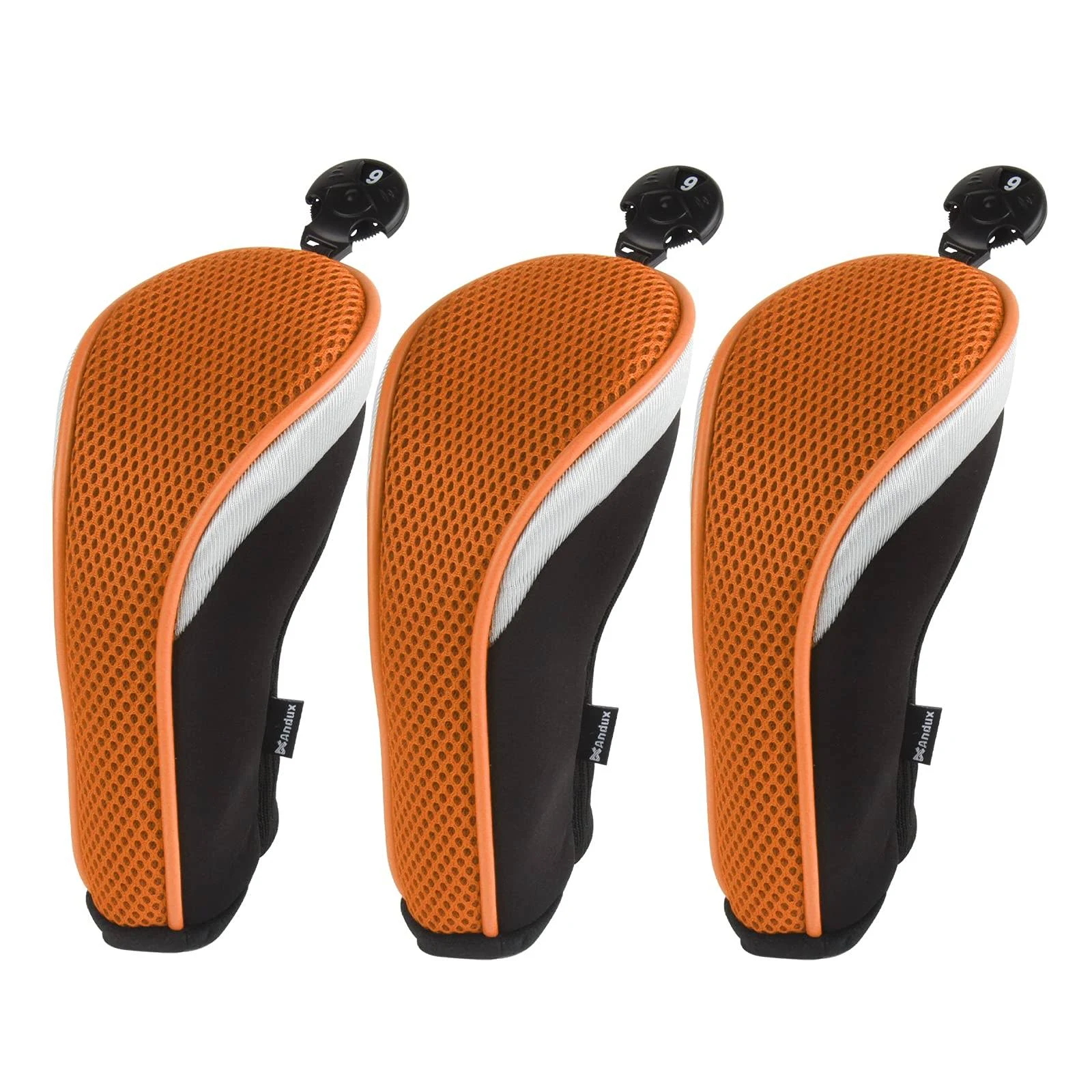 Andux Golf Hybrid Club Head Covers with Dial No. Tag Pack of 3 (All The Same Size)