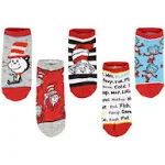 Dr. Seuss Socks Kids Cat In The Hat THING ONE THING TWO Ankle No Show Socks - 5 Pack For Boys Or Girls