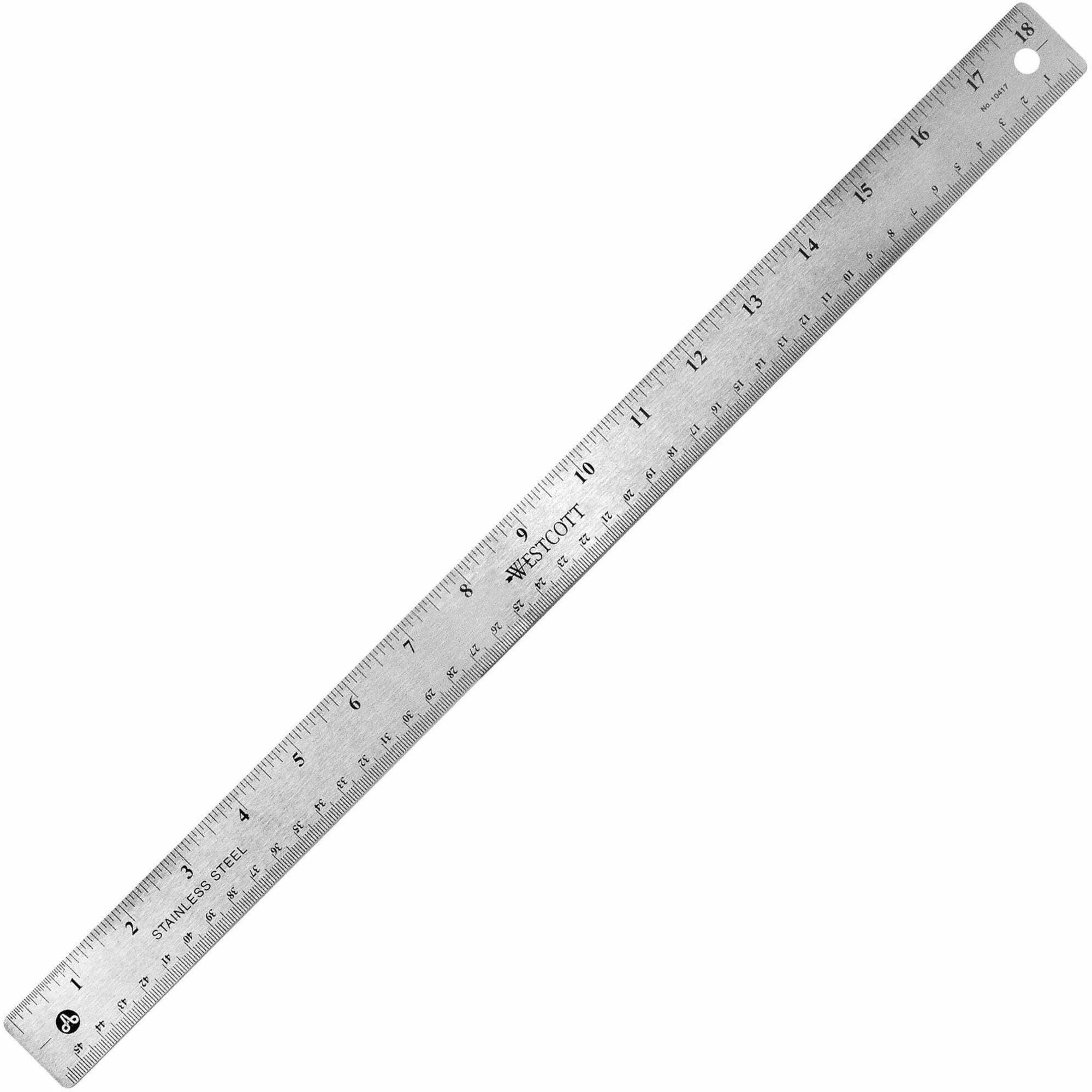 Westcott Ruler,Stainless Steel,18 in.