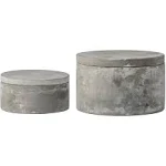 Cement Boxes with Lids, Set of 2