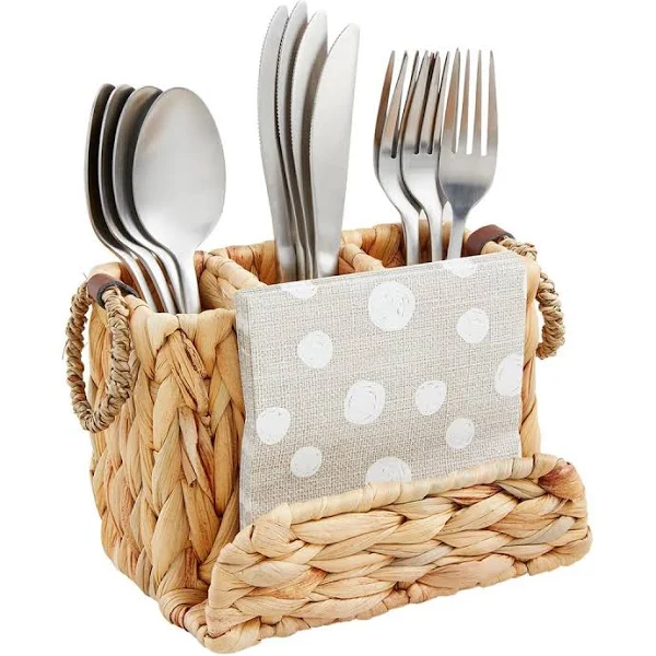 WOVEN UTENSIL CADDY & NAPKIN SET