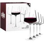 LUXBE - Crystal Wine Glasses, Set 4, 15.3 fl. oz - Small Red White Wine Glasses - 100% LeadFree Glass - 450 ml