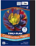 Pacon Tru-Ray Heavyweight Construction Paper, Black, 9" x 12", 50 Sheets, Sulphite Paper