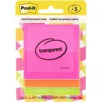 Transparent Notes, Unruled, 2.88&#034; x 2.88&#034;, Assorted Transparent Colors, 36 Sheet