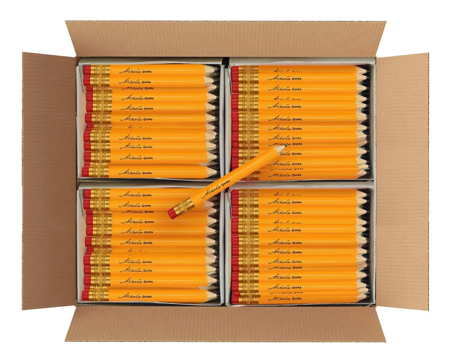 Bulk 650 Pack Premium Pre-Sharpened #2 HB Pencils USA Standard Wood Cased Graphite With Erasers