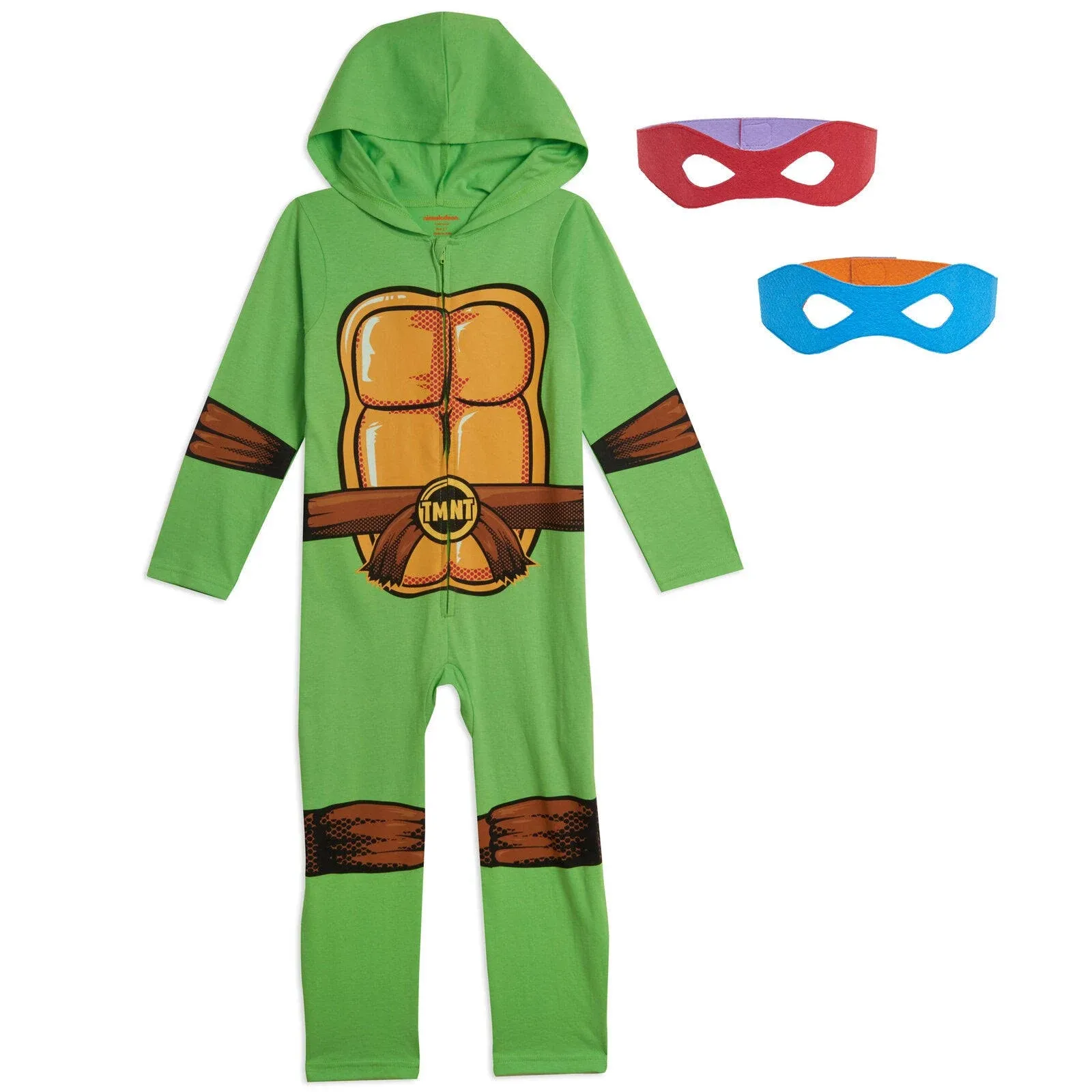 Teenage Mutant Ninja Turtles Zip Up Cosplay Costume Coverall and Masks