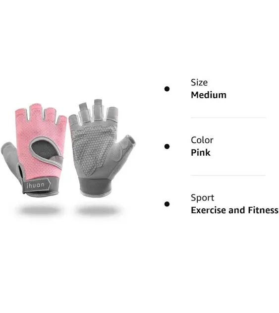 ihuan New Breathable Workout Gloves for Women & Men - No More Sweaty & Full Palm Protection Gym Exercise, Cycling， Fitness, Weightlifting, Pull-ups, Deadlifting, Rowing