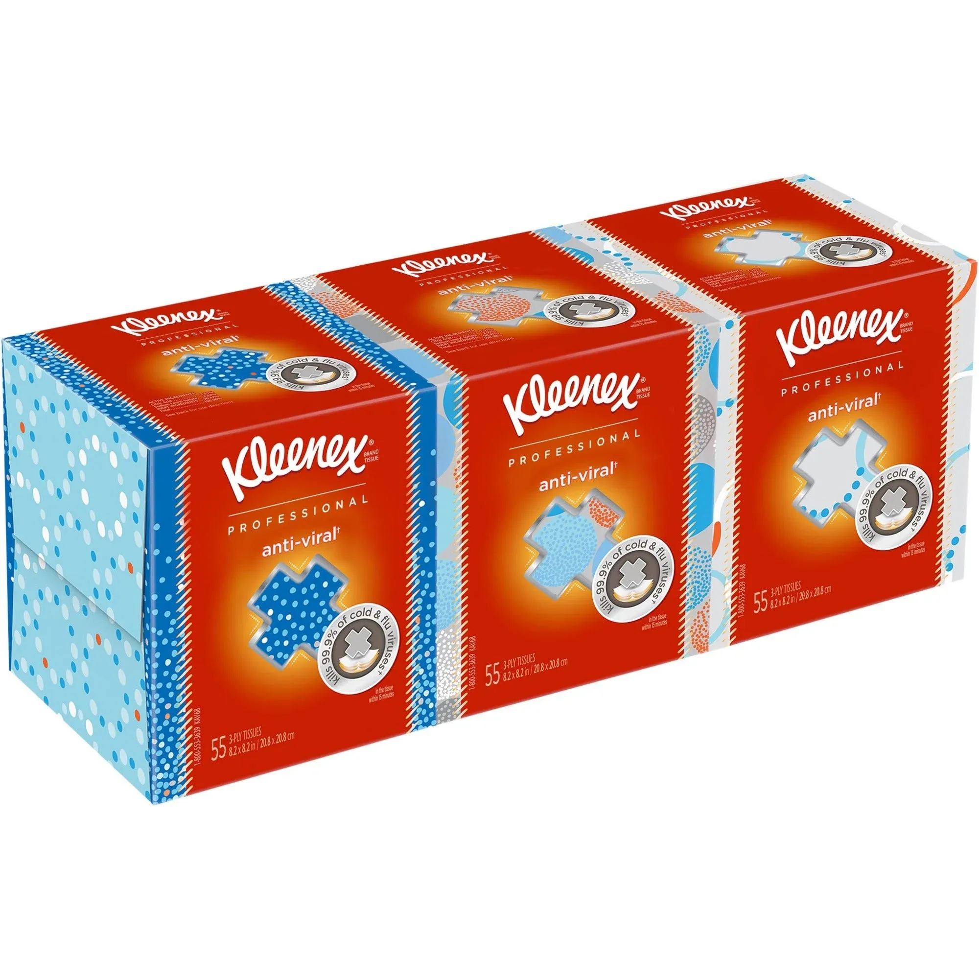 Kleenex Boutique Anti-Viral Facial Tissue, 3-Ply, White, Pop-Up Box,